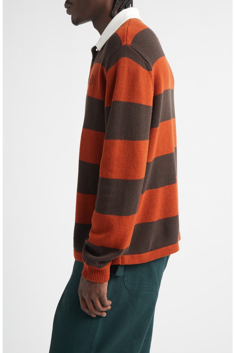 Pine Stripe Wool Rugby Sweater, Alternate, color, BROWN MULTI