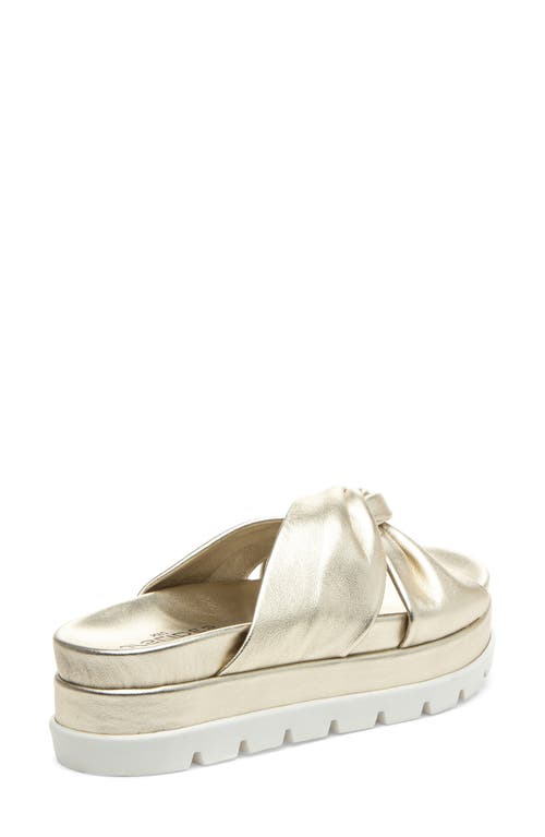 Jslides Bright Platform Slide Sandal In Lt Gold