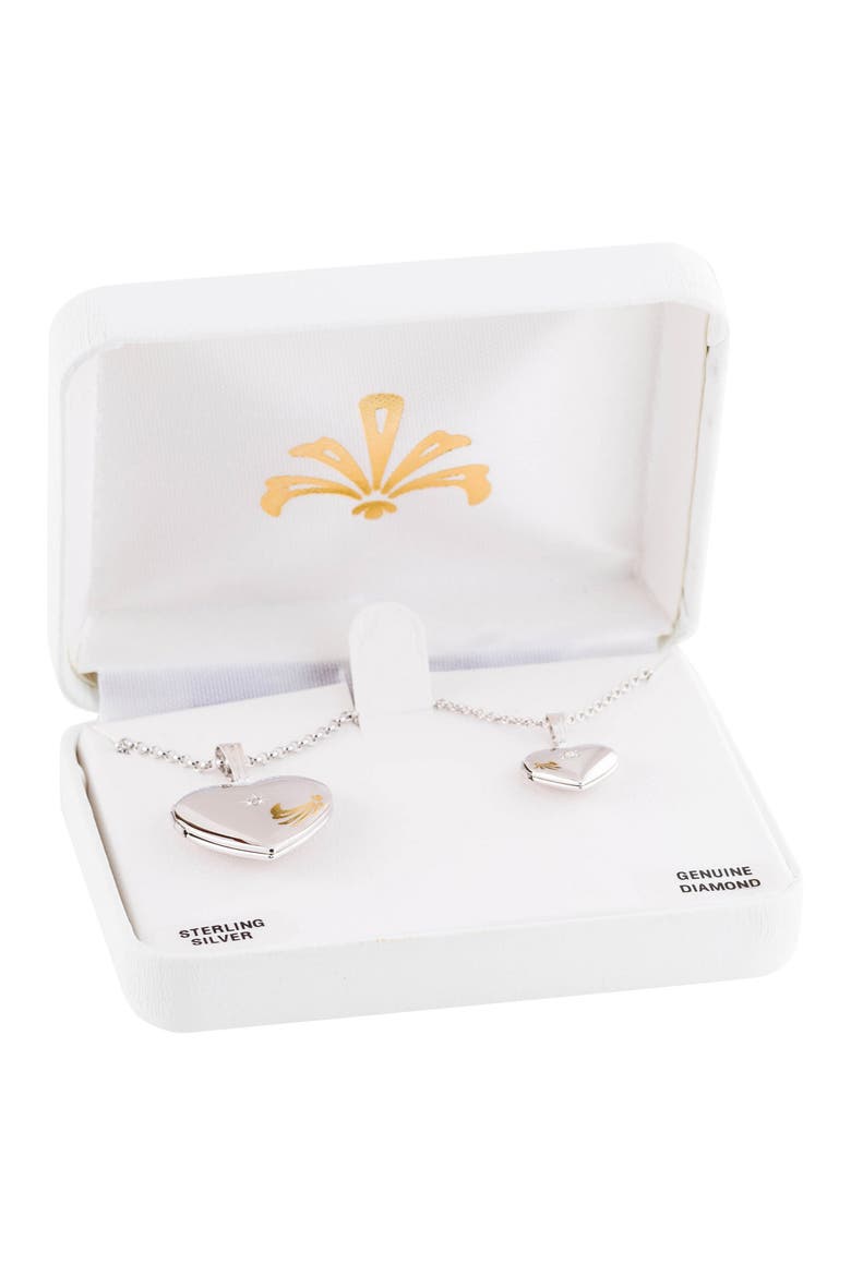 Mother & Daughter Locket Set, Alternate, color, SILVER