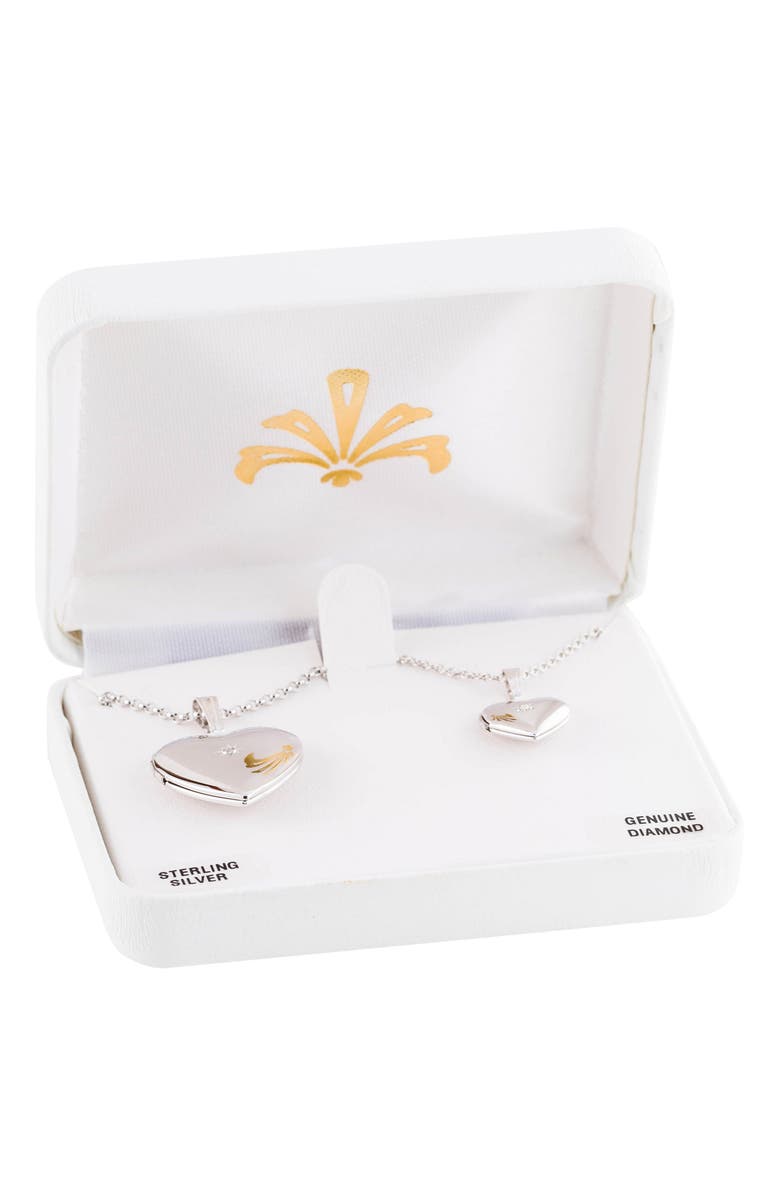 Mignonette Mother & Daughter Locket Set, Alternate, color, Silver