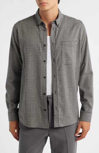Les Deux Konrad Microcheck Flannel Button-Down Shirt