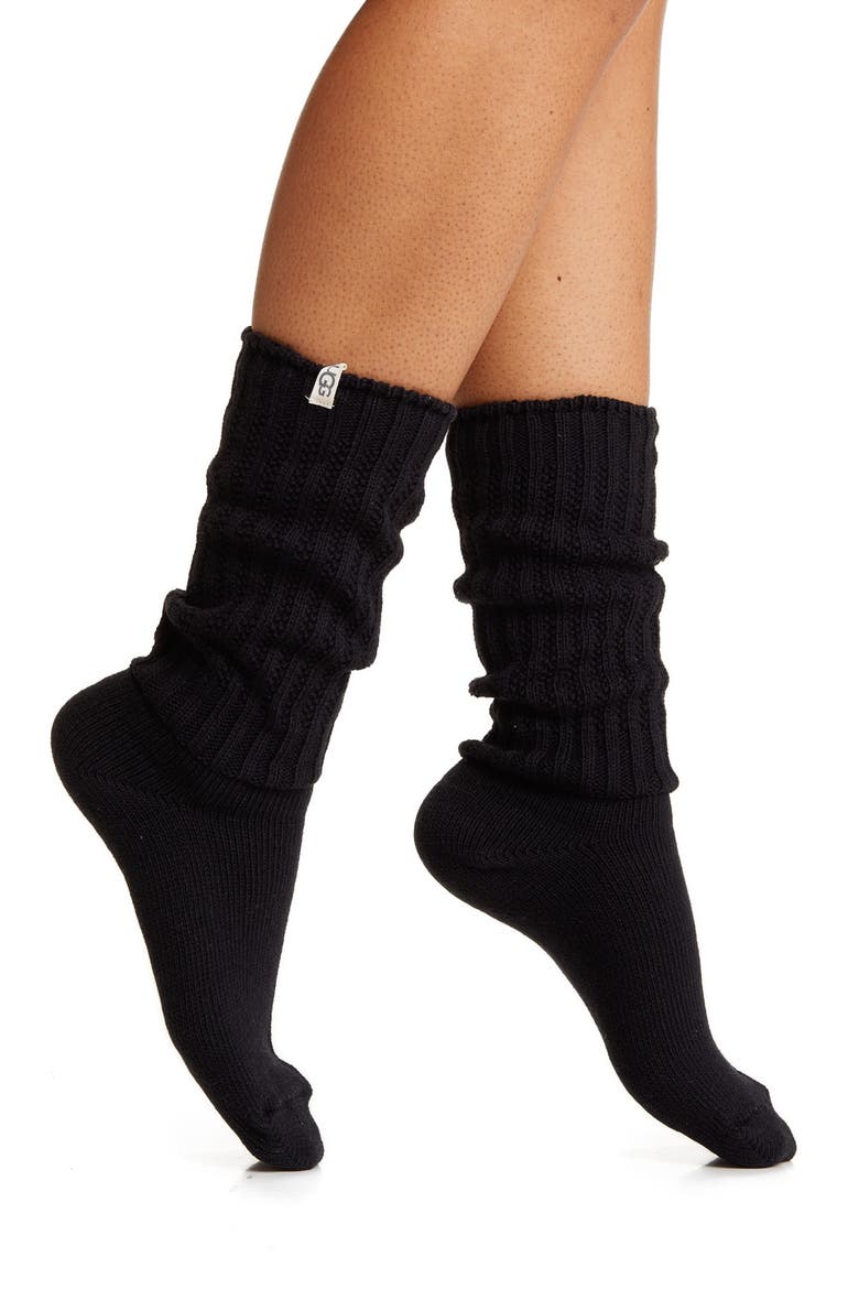 Tyla Slouchy Crew Socks, Main, color, TAR