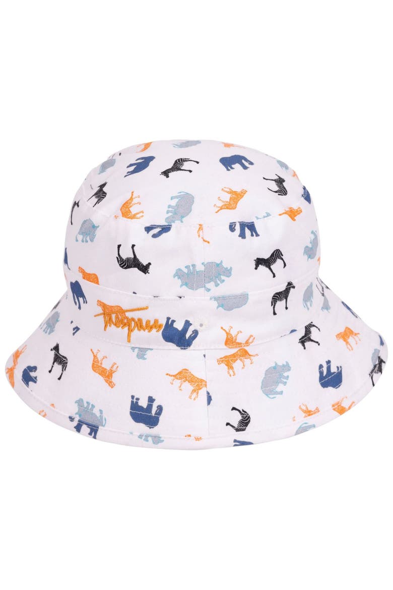 Childrens/Kids Zebdee Safari Animals Bucket Hat, Alternate, color, White