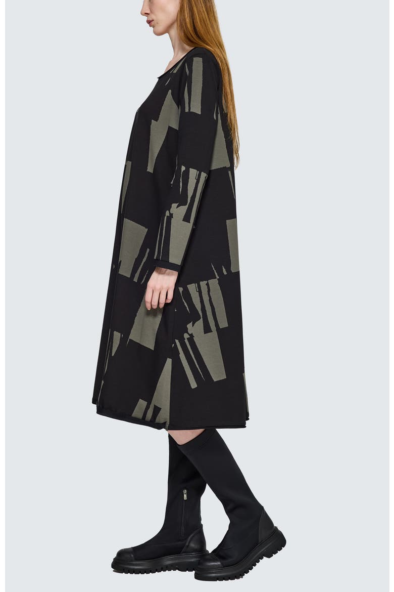 Rivelle Printed Jersey Dress, Alternate, color, Khaki Black