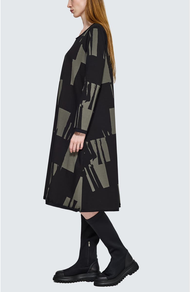 LUUKAA Rivelle Printed Jersey Dress, Alternate, color, Khaki Black