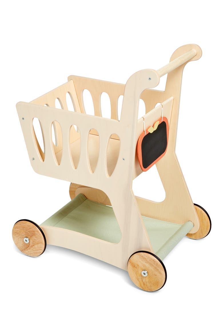 Wooden Play Shopping Cart, Alternate, color, MULTI