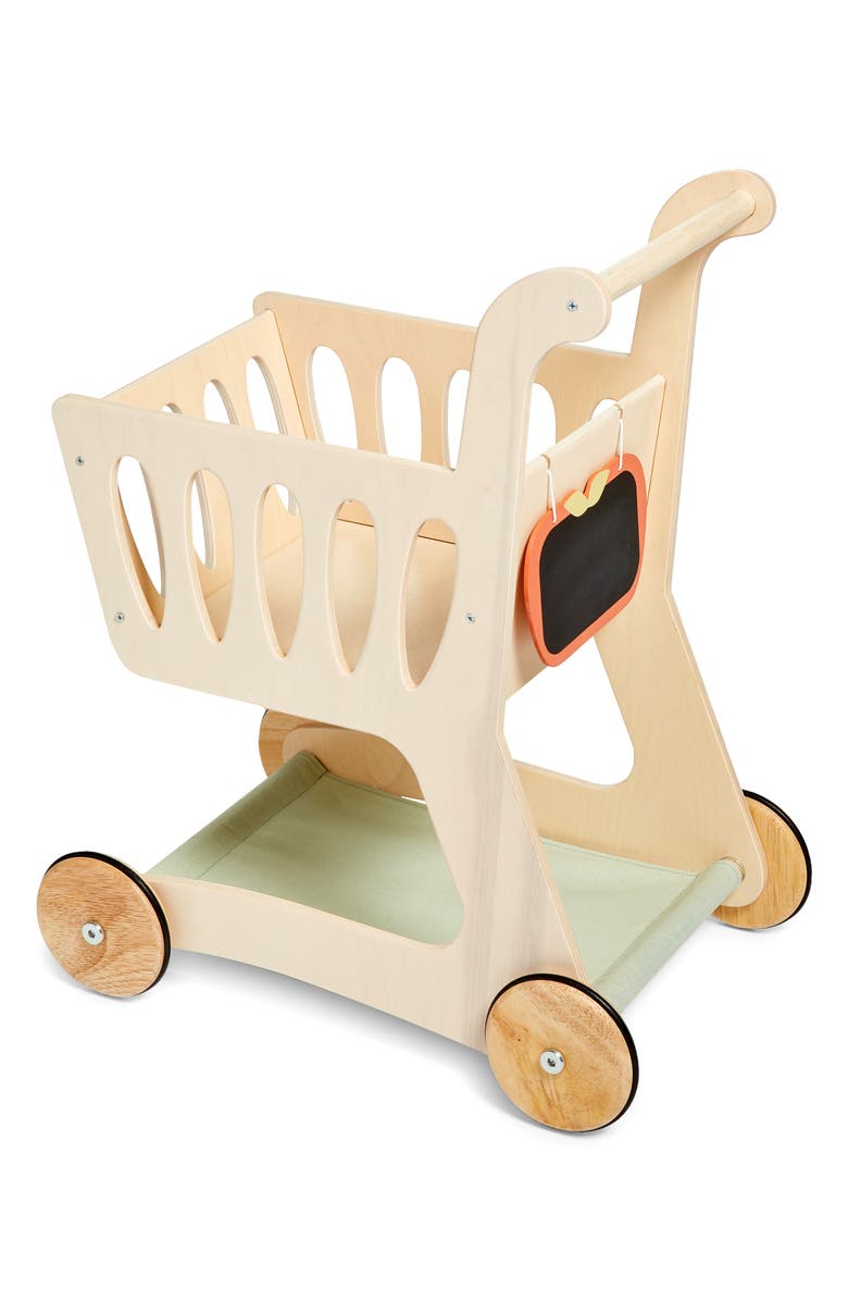 Tender Leaf Toys Wooden Play Shopping Cart, Alternate, color, Multi