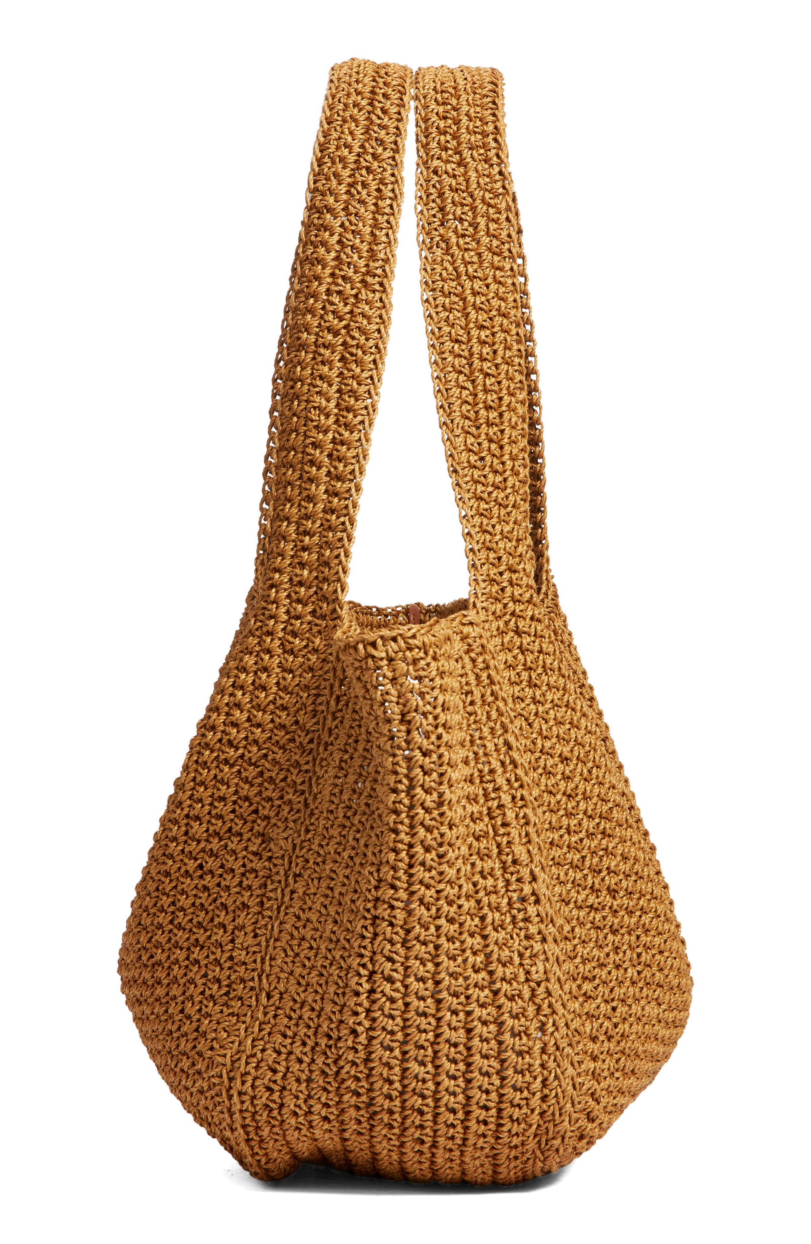 Saint Laurent Le 5 À Bea Woven Tote, Alternate, color, Natural Brown/ Brick