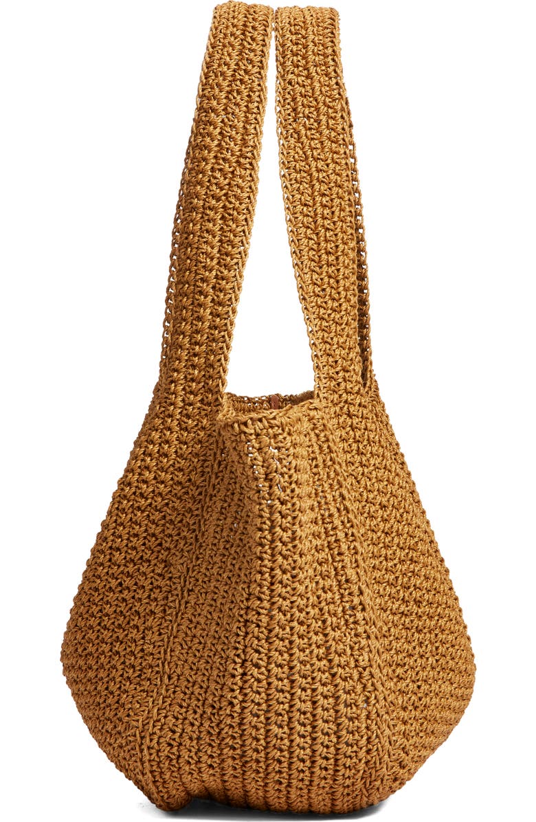 Saint Laurent Le 5 À Bea Woven Tote, Alternate, color, Natural Brown/ Brick
