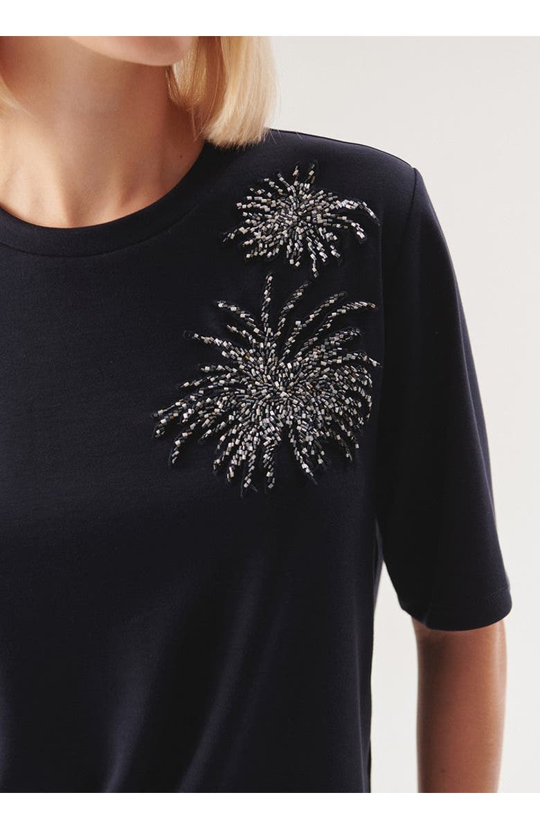 Exquise Madilyn Minimalist Sparkle Accent T-Shirt, Alternate, color, Navy Blue