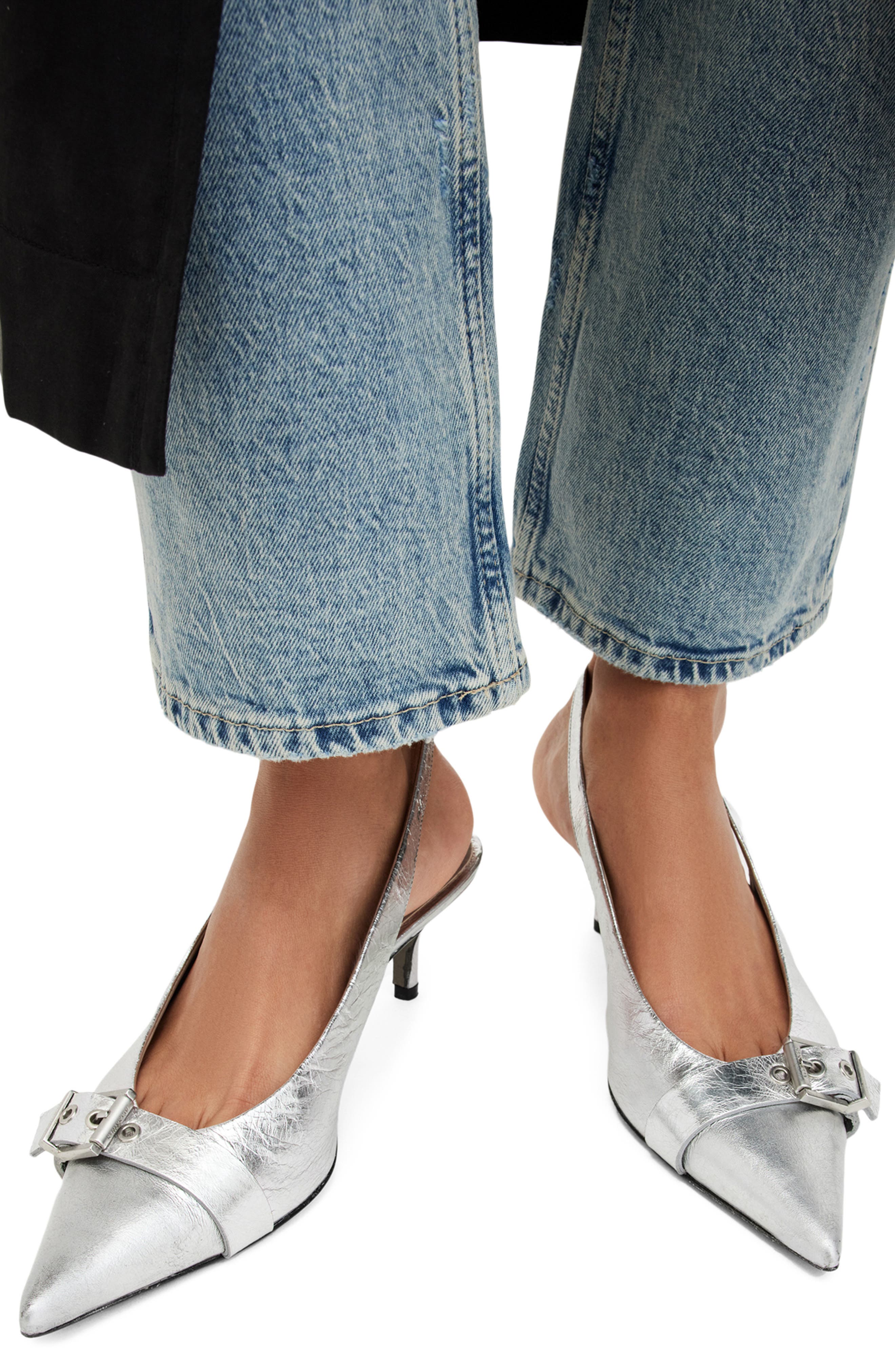 AllSaints Selina Pointed Toe Slingback Pump, Alternate, color, 