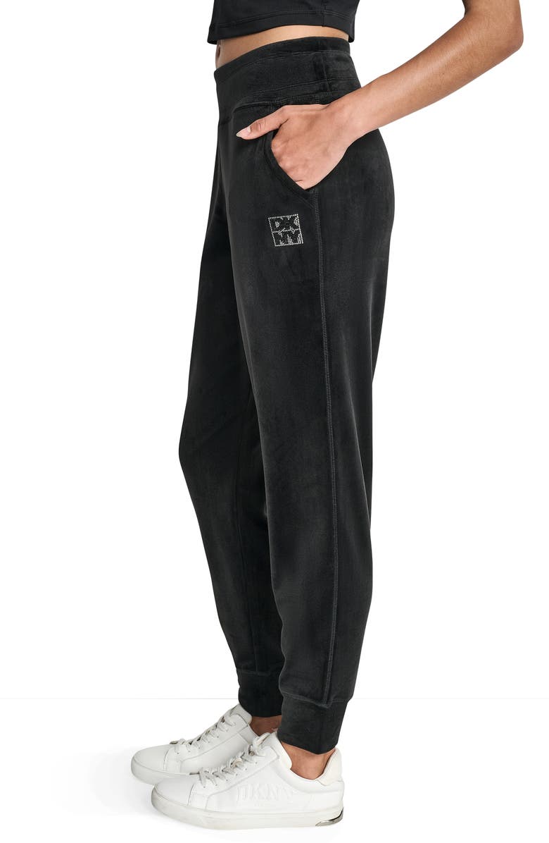 DKNY Mid Rise Slim Fit Joggers, Alternate, color, Black