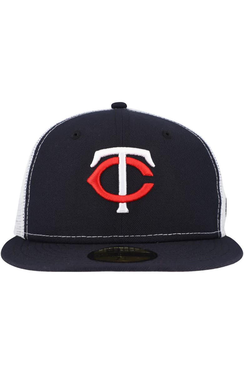 New Era Men's New Era Navy Minnesota Twins Team Color 59FIFTY Trucker Fitted Hat, Alternate, color, Navy