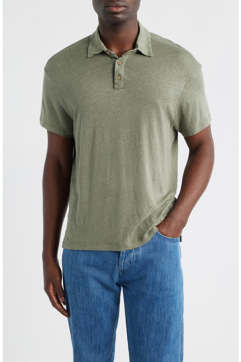 Linen Polo, Main, color, JADE