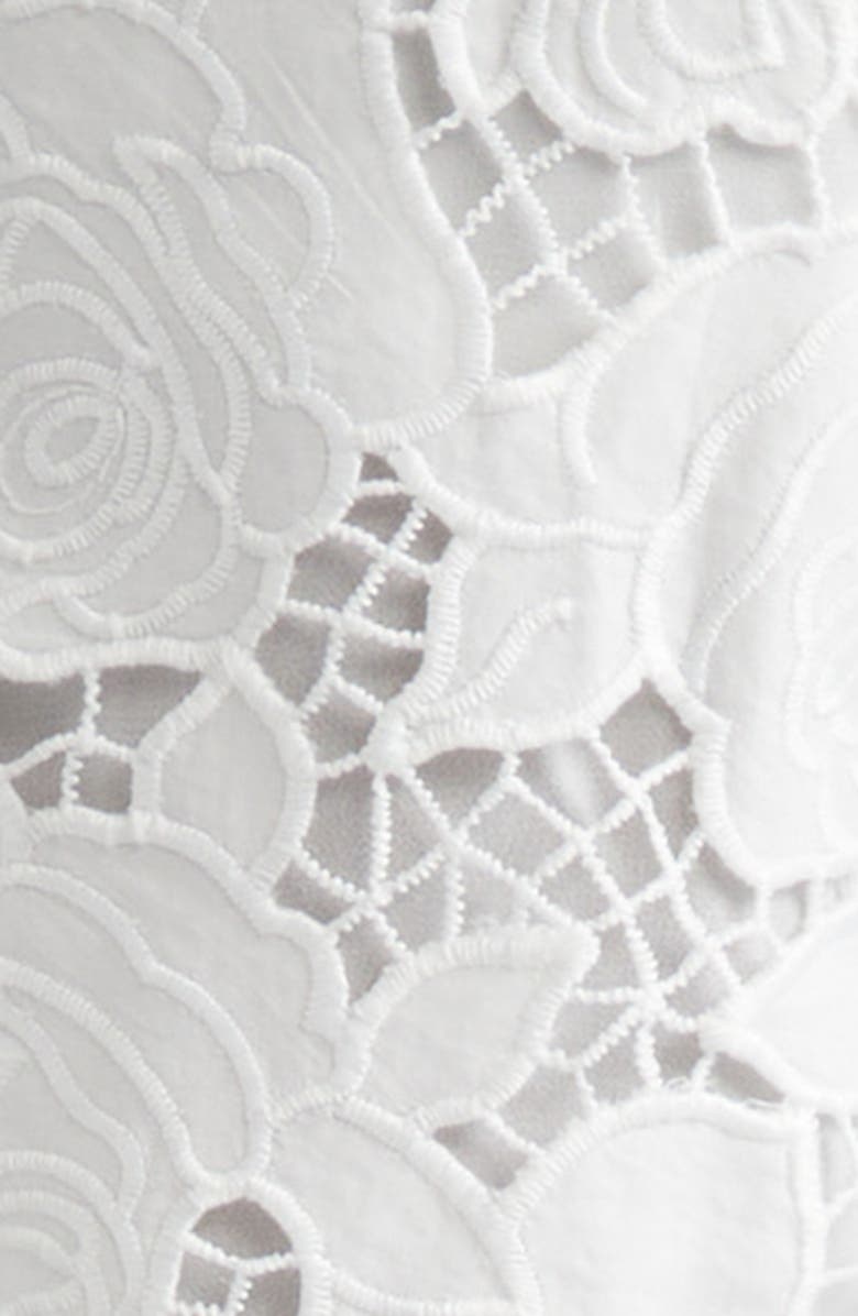 L'AGENCE Laina Floral Lace Cotton Shorts, Alternate, color, Ivory