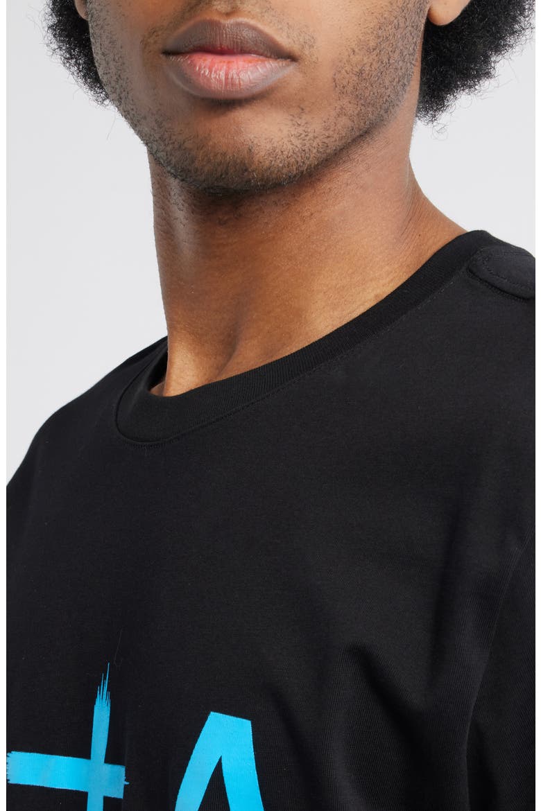 Liam Regular Fit Cotton Logo Graphic T-Shirt, Alternate, color, BLACK BLUE