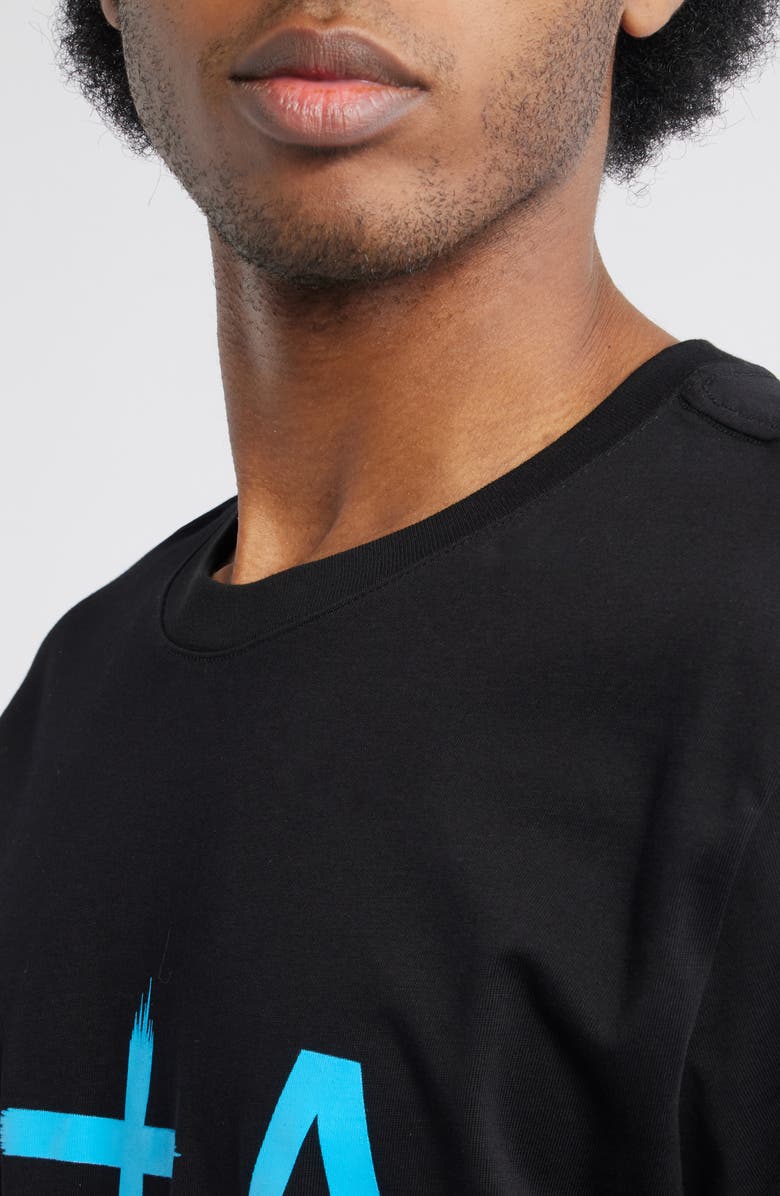 RtA Liam Regular Fit Cottoin Logo Graphic T-Shirt, Alternate, color, Black Blue