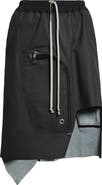 Rick Owens Dracca Coated Cotton Blend Cargo Skirt