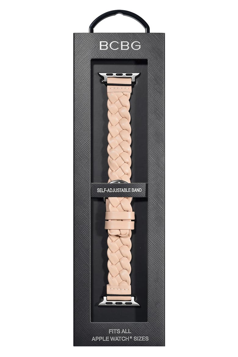 Interlock Braided Faux Leather Watchband, Alternate, color, PINK