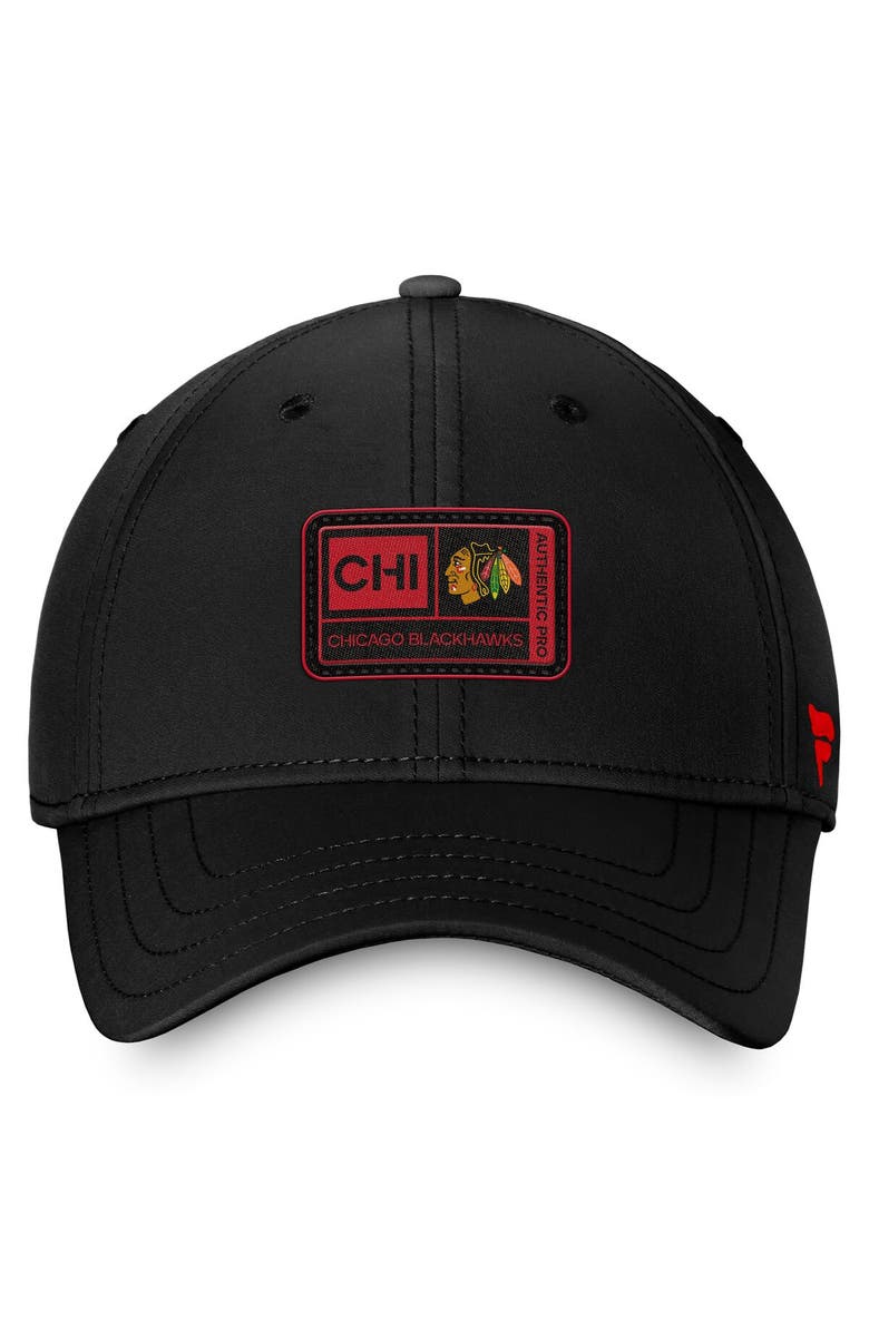 FANATICS Men's Fanatics Branded  Black Chicago Blackhawks Authentic Pro Training Camp Flex Hat, Alternate, color, 