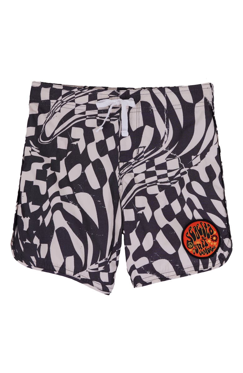 SEAESTA SURF Kids' Hazy Daze Swirl Swim Trunks, Main, color, 