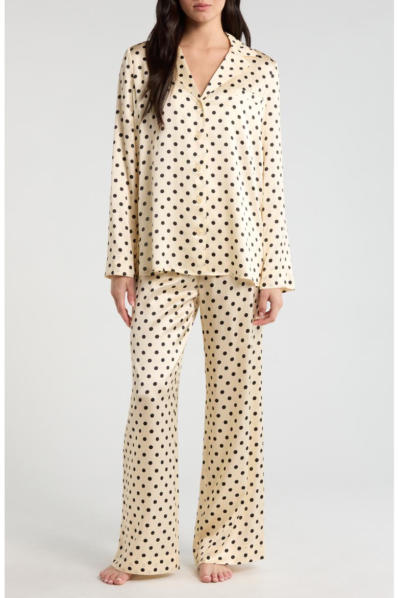 Ella Print Silk Pajamas, Main, color, SUGAR DOT