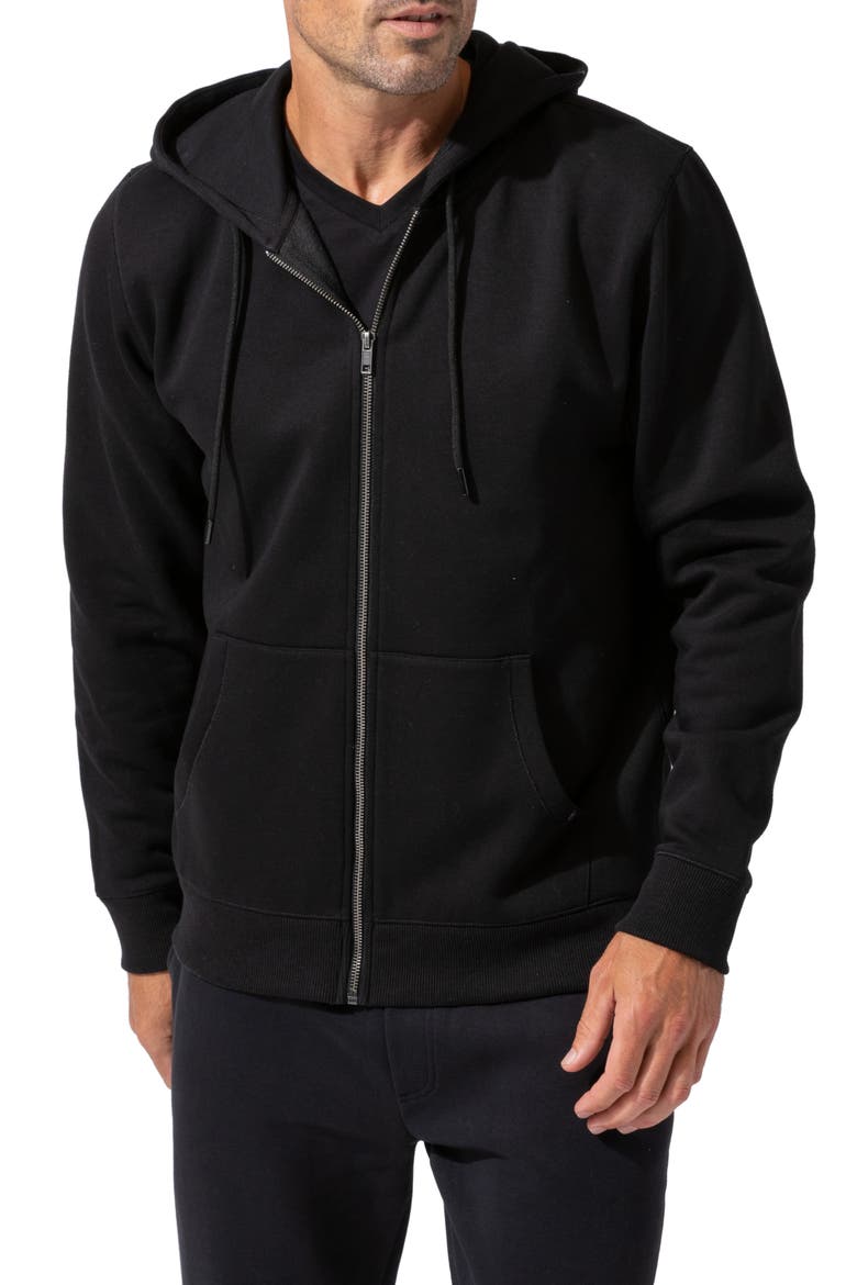 Organic Cotton Blend Zip Hoodie, Main, color, BLACK