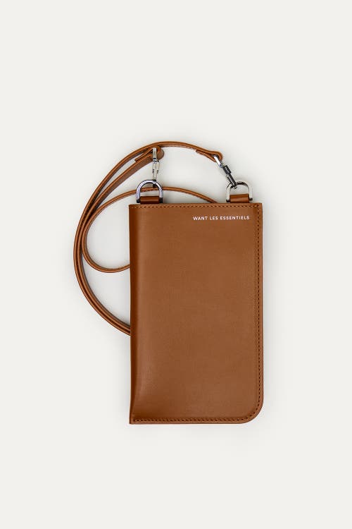 Want Les Essentiels Arch Smooth Leather Phone Bag in Cuero at Nordstrom