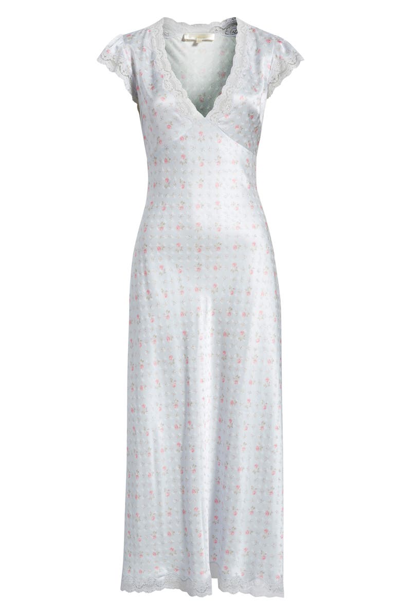 LoveShackFancy Theodore Floral Maxi Slipdress, Alternate, color, Chapparal Blue