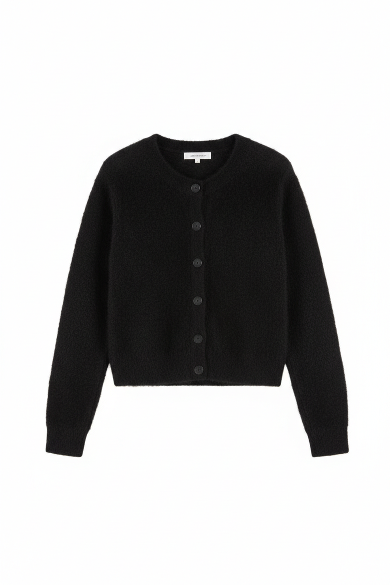 Brushed Cashmere Cardigan, Alternate, color, Black