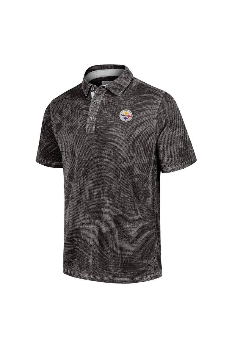 Men's Tommy Bahama Black Pittsburgh Steelers Sport Santiago Paradise Polo, Alternate, color, Black