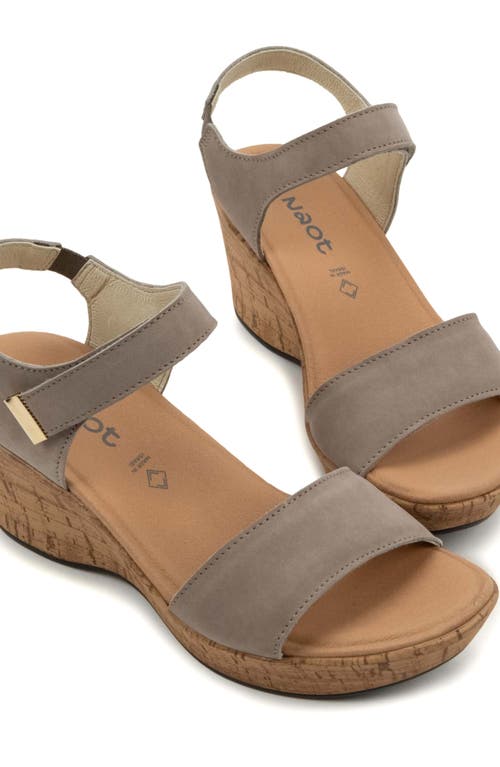 Naot Summer Platform Wedge Sandal In Stone Nubuck