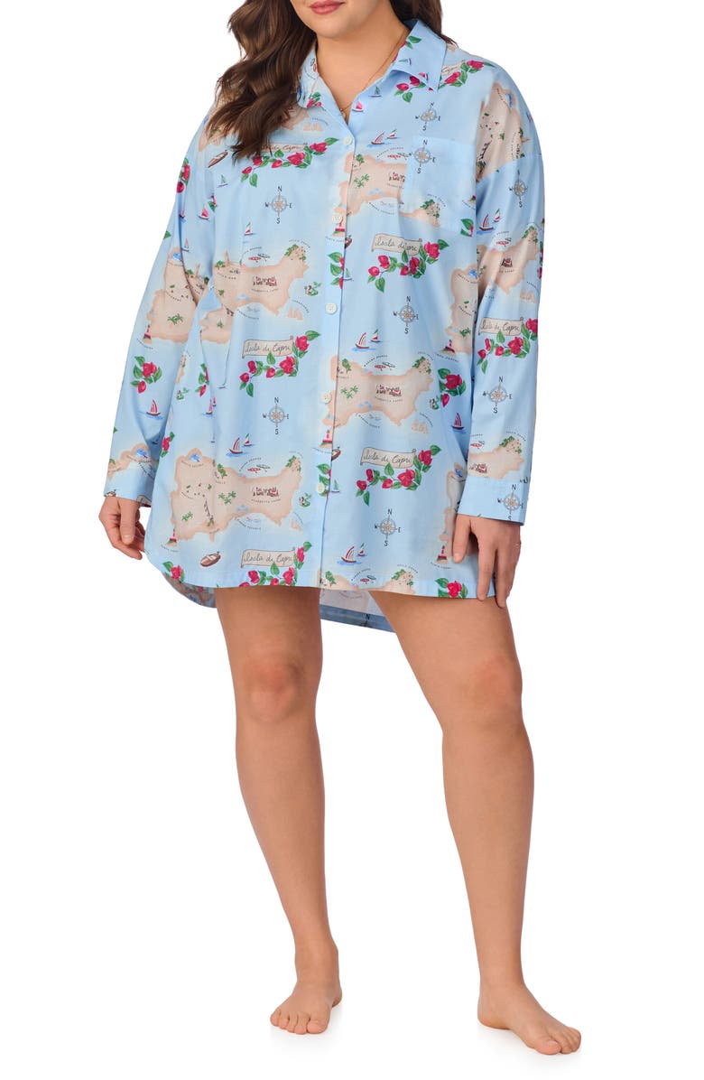 BedHead Pajamas Ciao Capri Organic Cotton Ballet Sleep Shirt, Alternate, color, 