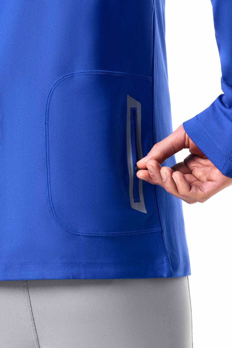 Men's Nocona Zip Rash Guard, UPF 50+ Sun Protection, Alternate, color, Baja Blue
