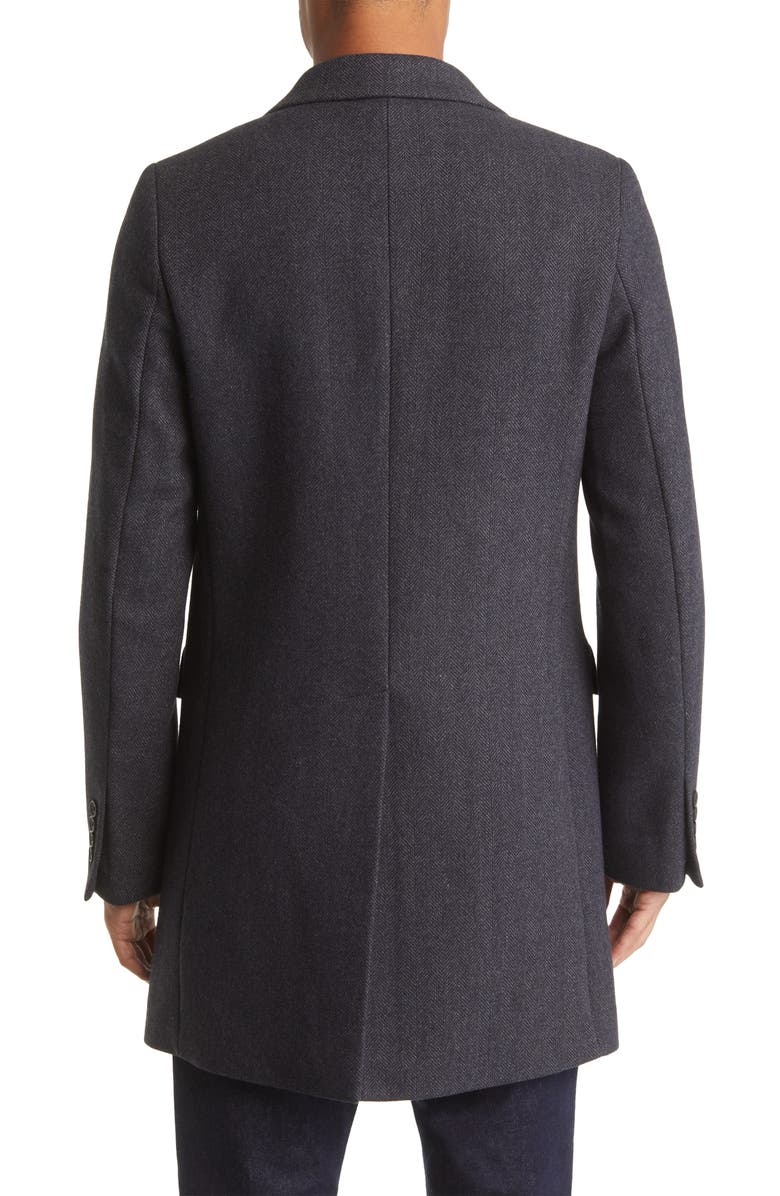 French Connection Herringbone Double Breasted Coat, Alternate, color,