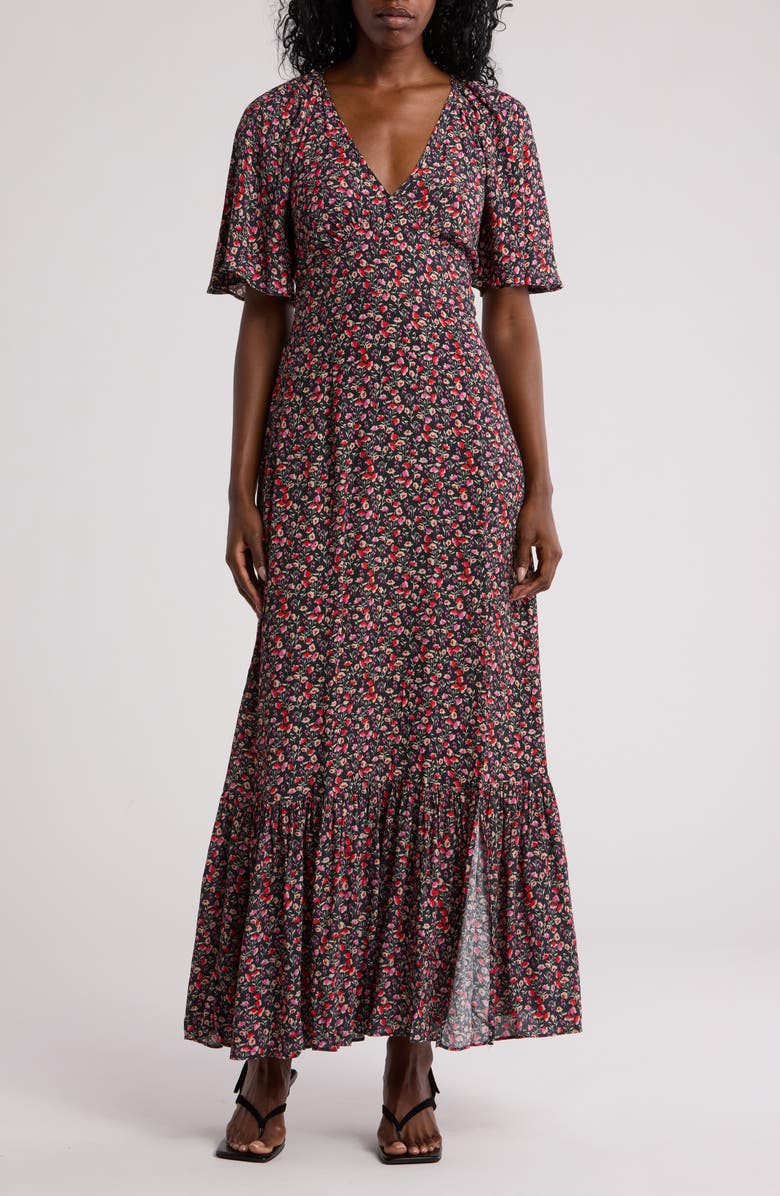 Lovestitch Retro Floral Tiered Maxi Dress, Main, color,