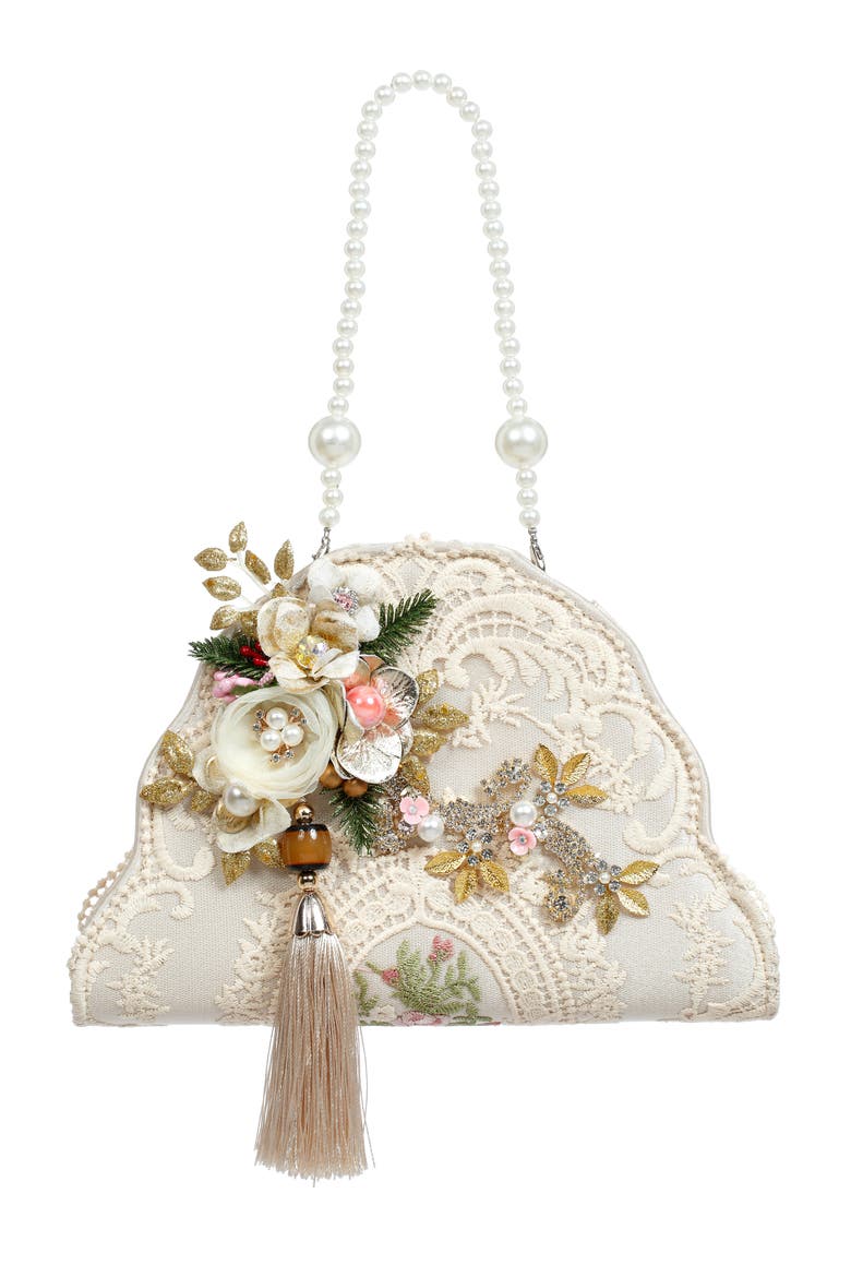 Ivory Bag, Pearl Ornament, Main, color, Ivory