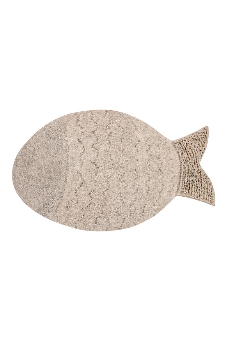 Big Fish Washable Recycled Cotton Blend Rug, Main, color, CREAM