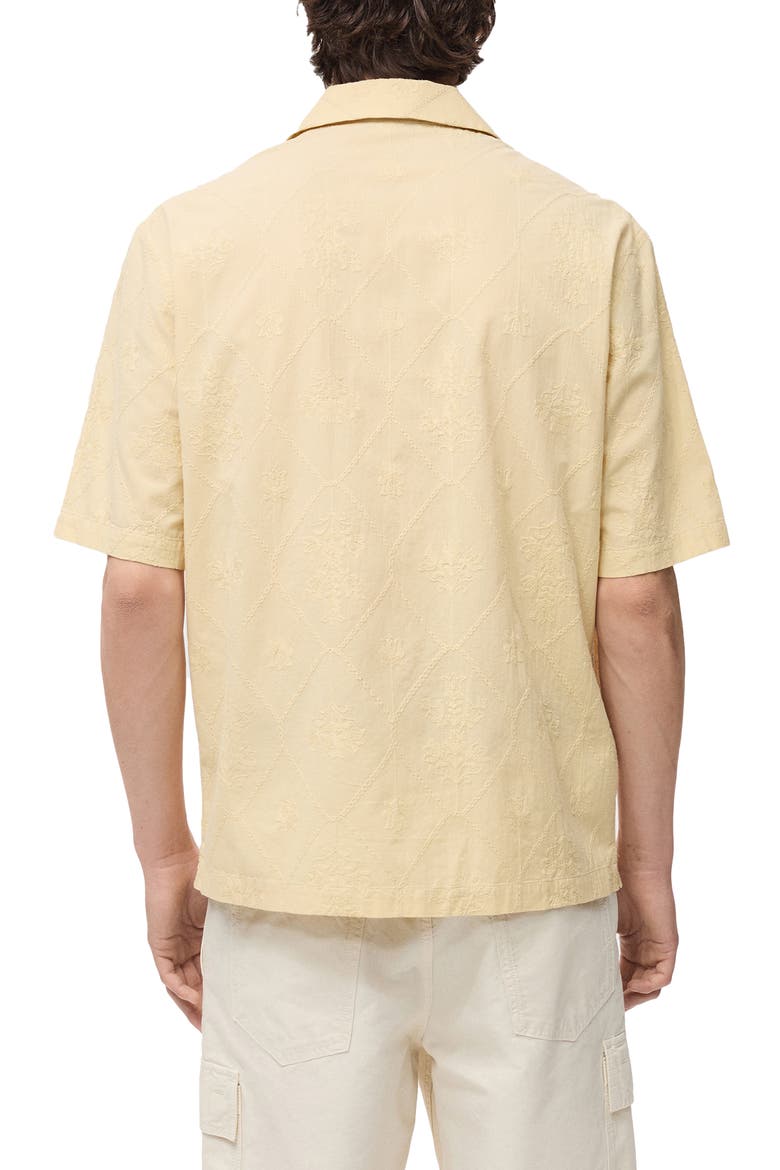 Floral Embroidered Cotton Camp Shirt, Alternate, color, VANILLA