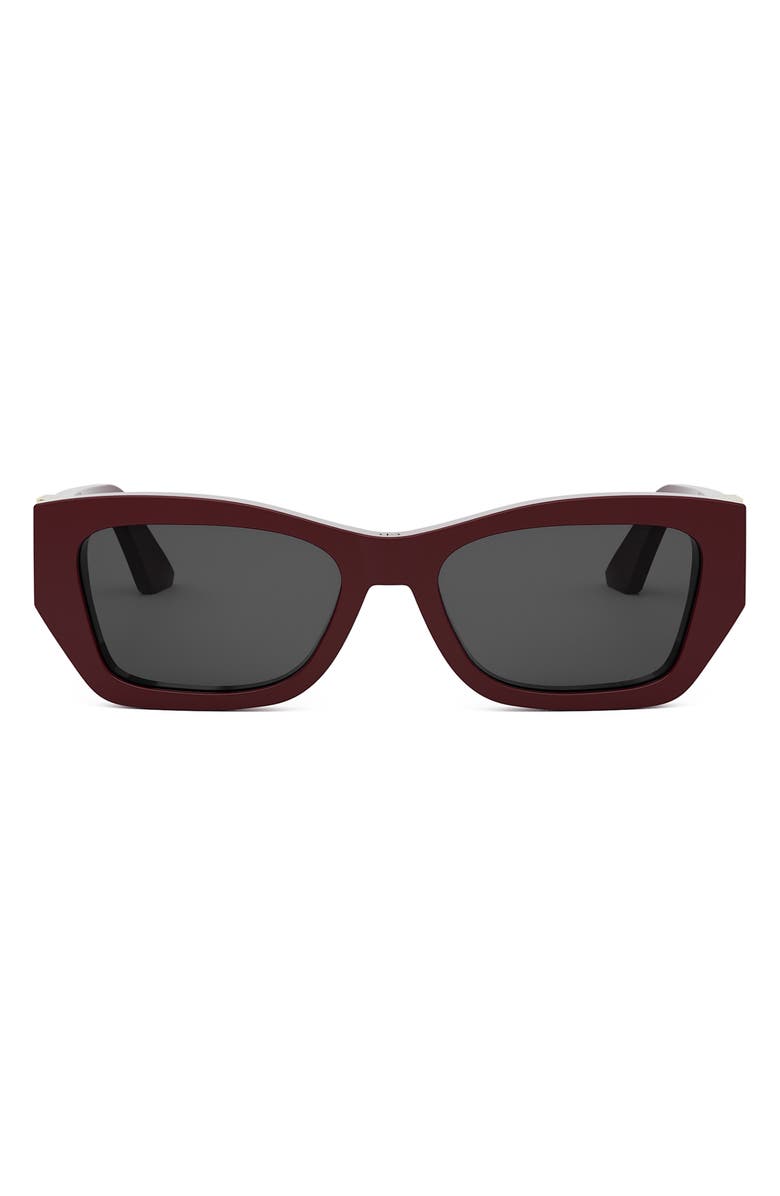 DIOR MissDior S1I 55mm Square Sunglasses, Main, color, Shiny Bordeaux / Smoke