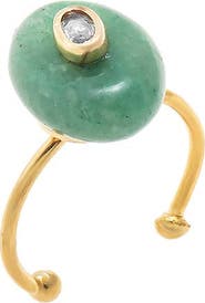 BY ADINA EDEN CZ Oval Bezeled Accent Bead Ring