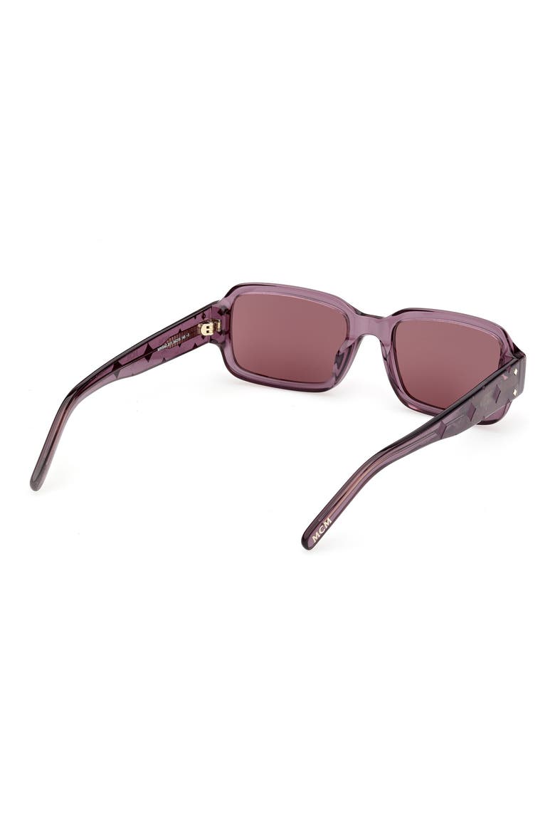 54mm Rectangular Sunglasses, Alternate, color, MAUVE / GOLD / DARK VIOLET