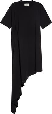 LOULOU DE SAISON Igari Asymmetric Pleated Cotton Knit Dress