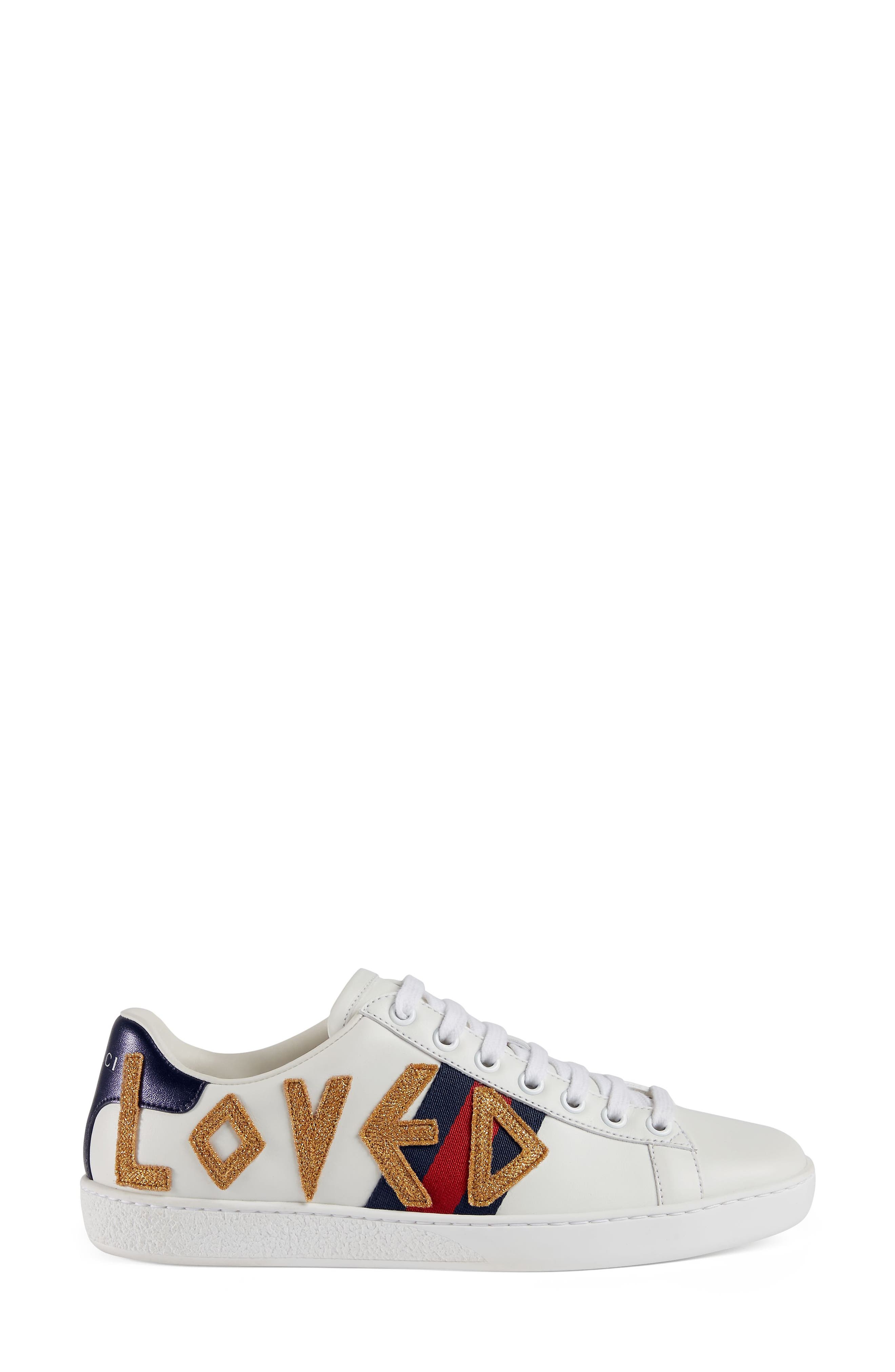 Gucci New Ace Loved Sneakers, Alternate, color, 