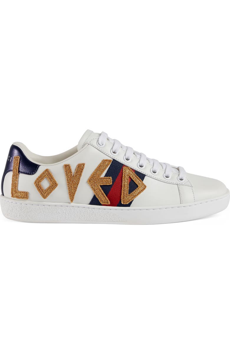 Gucci New Ace Loved Sneakers, Alternate, color,