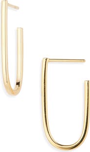 ARGENTO VIVO J Stud Post Hoop Earrings