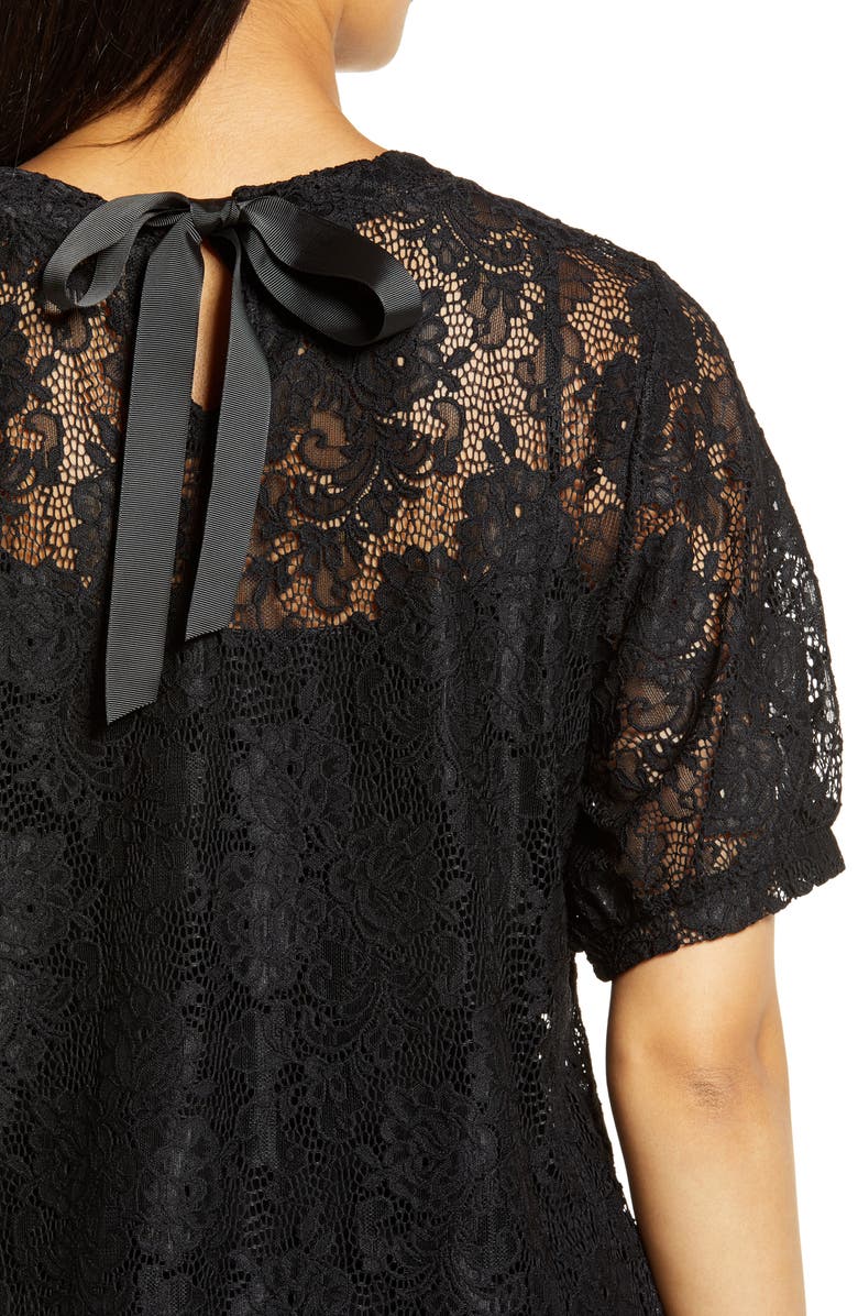 Halogen<sup>®</sup> Grosgrain Tie Back Lace Top, Alternate, color, 