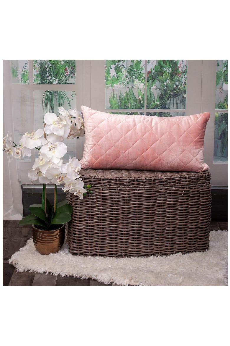 Milo Quilted Throw Pillow, Alternate, color, PINK