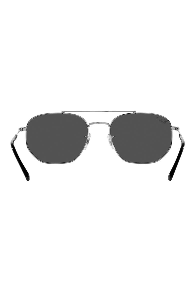 57mm Polarized Irregular Sunglasses, Alternate, color, GUNMETAL