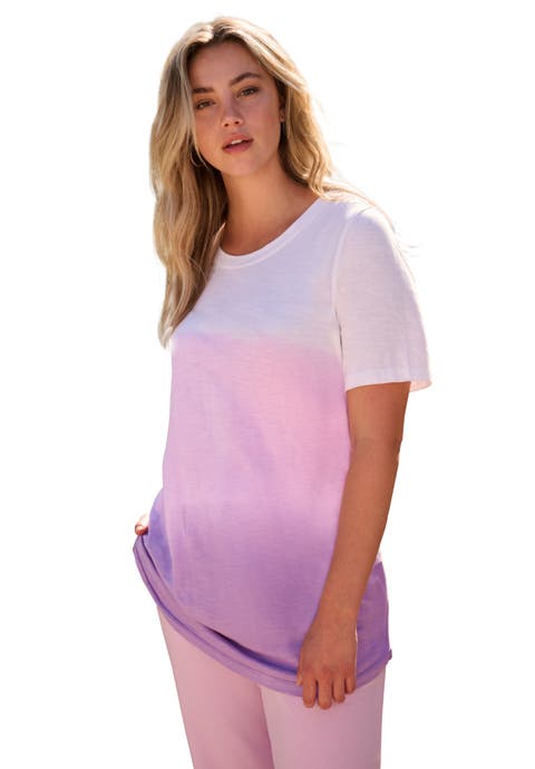 Plus Size Ombre Scoop Neck Tee